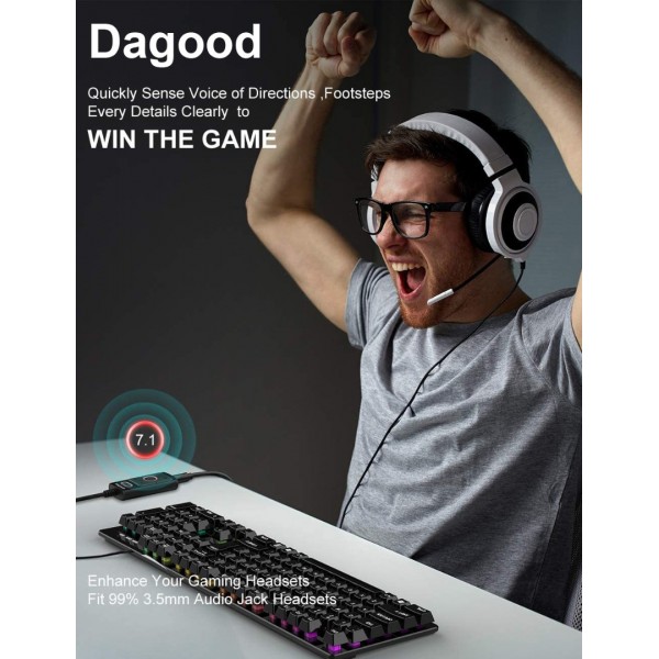 Dagood Sound Card for 3.5mm Gaming Headsets Earphones No Drivers Needed